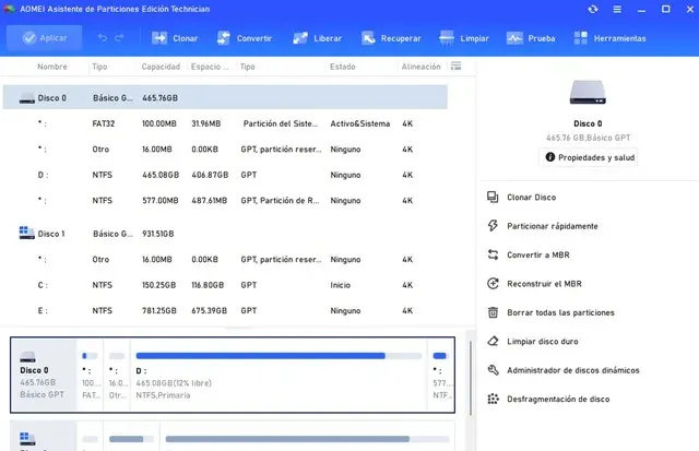AOMEI Partition Assistant Technician Edition Versión