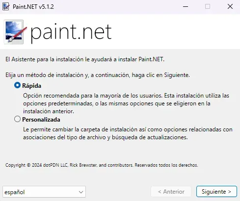 Paint.NET Versión 5.1.2 Editor Fotográfico Español