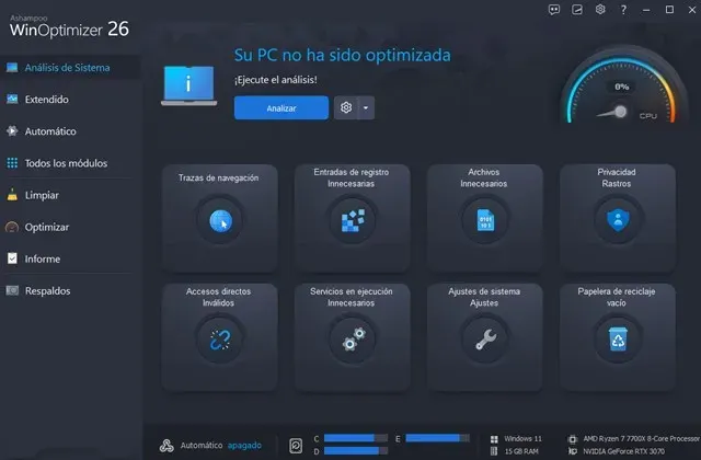 Ashampoo WinOptimizer Español Optimiza tu Windows