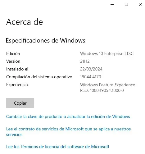 Windows 10 Enterprise LTSC 2021 21H2 Build Español [Pre-Activado]