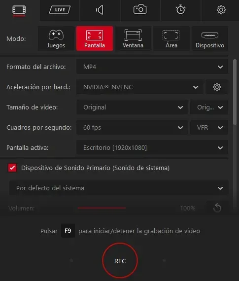 Mirillis Action Español Full Final Grabar Juegos en HD