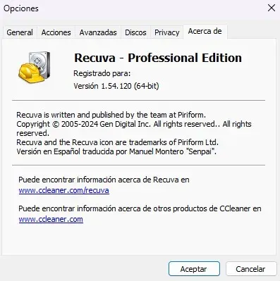 Piriform Recuva Versión Pro Full Español Piriform Recuva Versión Pro Full Español