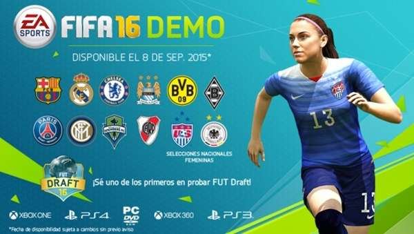 Detalles de la demo de FIFA 16 anunciada para 8 de septiembre.