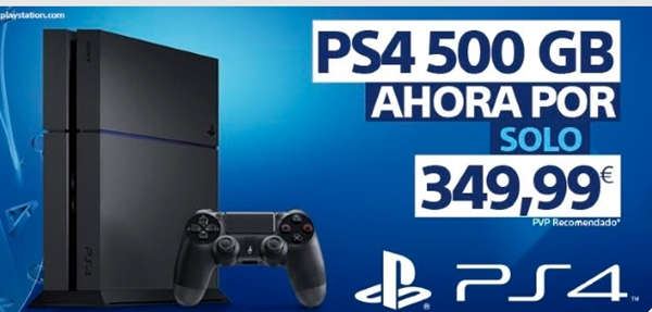 PlayStation 4 baja de precio a 349,99 euros.