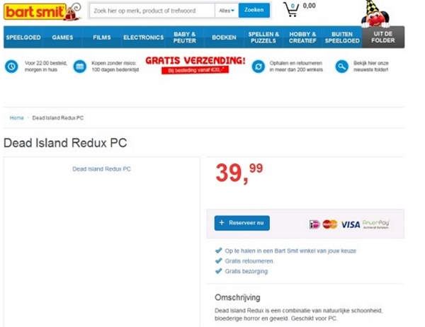 Sitio holandés pone en venta Dead Island Redux
